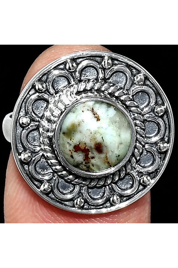 Natural Variscite 925 Sterling Silver Ring s.7.5 Jewelry R-1256 SDR243096
