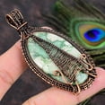 thumbnail image 1 of Natural Variscite Gemstone Handmade Copper Wire Wrap Gift Pendant 3.15, 1 of 4