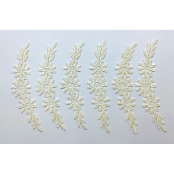 Natural Venice Lace Applique (4-1/4" Wide X 1" High) - 6 Pieces