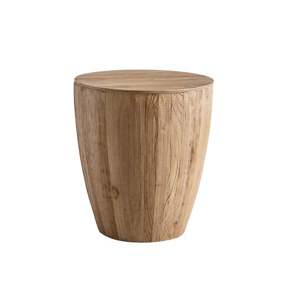 Natural Vintage Barrel Storage Coffee Table, Solid Fir Wood + MDF