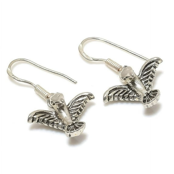 Natural Vintage Look Handmade 925 Sterling Silver Gift Earring 1.18"