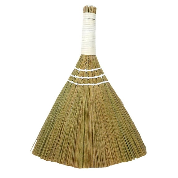 Natural Vintage-Style Household Floor Broom,with Ergonomic Handle for Indoor & Outdoor Use,Soft Corn Broom, Home Garage Broom, Hallway & Kitchen Sweep, Natural Fiber Broom(Army Green)