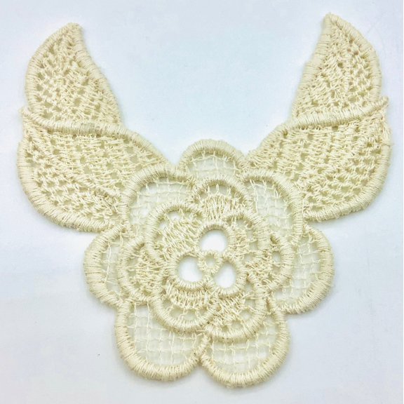 Natural Vintage Venice Lace Applique (3" High X 3" Wide) - 5 Pieces