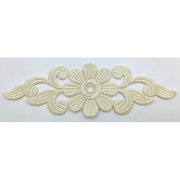 Natural Vintage Venice Lace Applique 9" X 3" - 4 Pieces