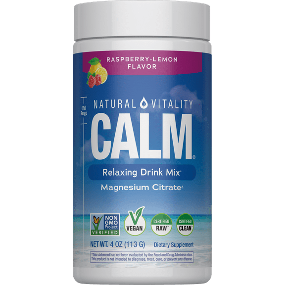 Natural Vitality Calm Magnesium Powder, Raspberry Lemon, 4 oz