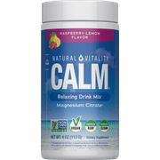 Natural Vitality CALM Magnesium Powder Drink Mix for Mood Support, Raspberry Lemon, 4 oz
