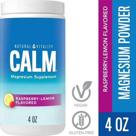 Natural Vitality CALM, Magnesium Powder Drink Mix for Stress Relief, Raspberry Lemon, 4 oz