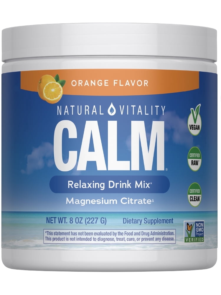 Natural Vitality Calm Magnesium Drink Mix Supplement, Orange, Mind