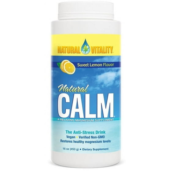 Natural Vitality CALM, Magnesium Powder For Stress Relief, Sweet Lemon, 16 Ounces