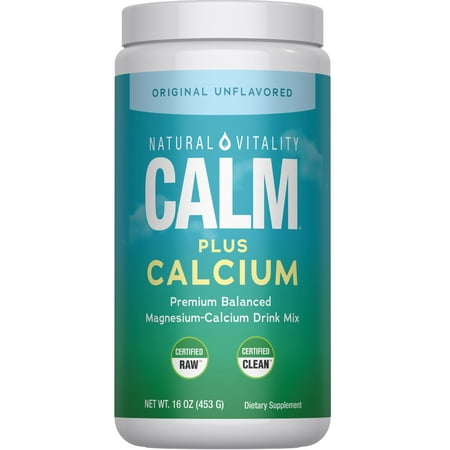 CALM Magnesium Powder Plus Calcium | Unflavored | 16oz | by Natural Vitality