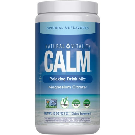 CALM Magnesium Powder Supplement | Unflavored | 16 Ounces | by Natural Vitality