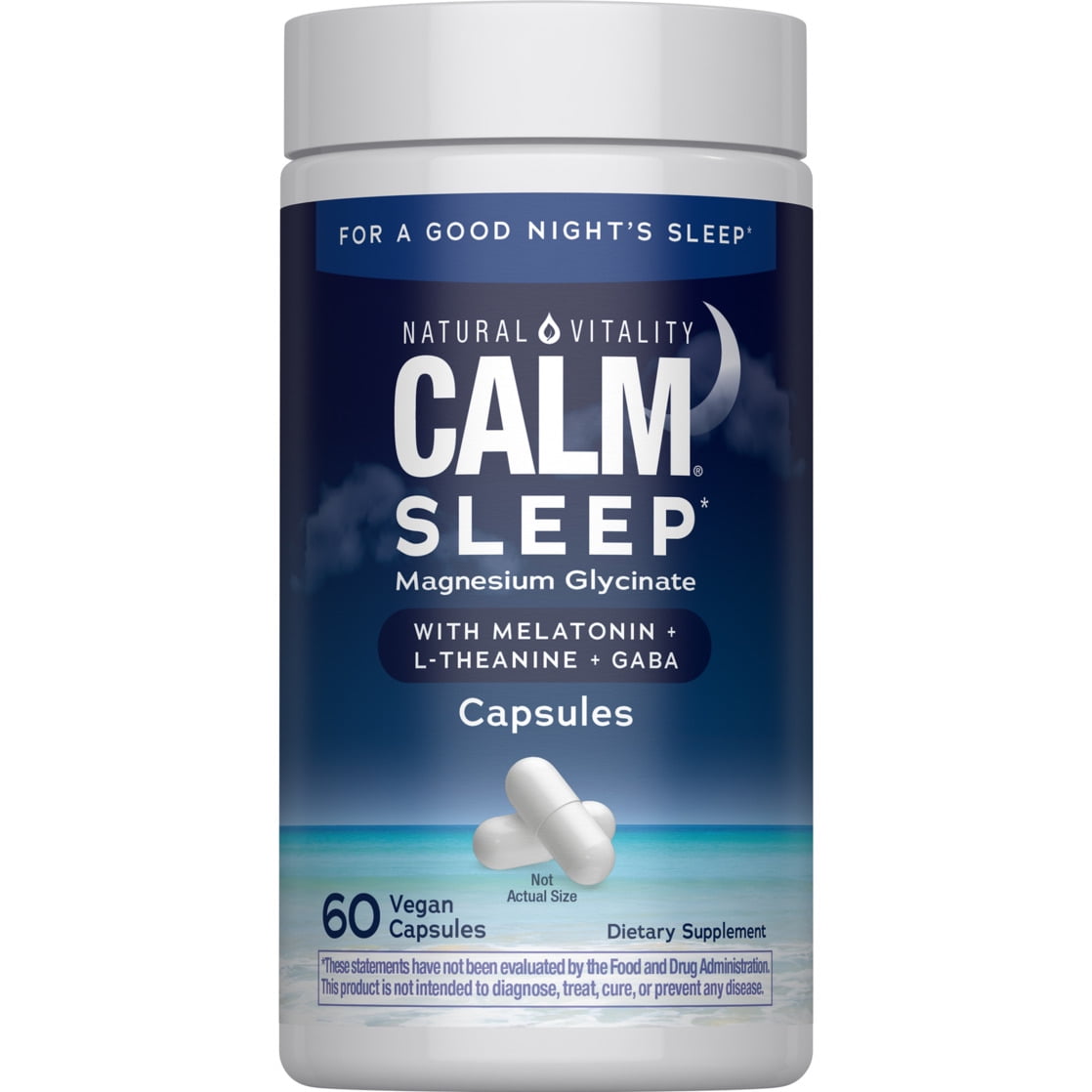 Nature's Vitality CALM Sleep Magnesium Glycinate 60 Vegan Capsules