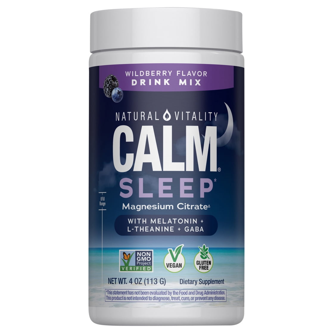 Natural Vitality CALM Sleep Wildberry Magnesium Citrate Drink Mix