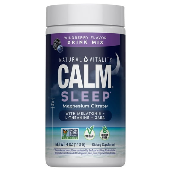 Nature's Vitality CALM Sleep Wildberry Magnesium Citrate Drink Mix 4 Oz