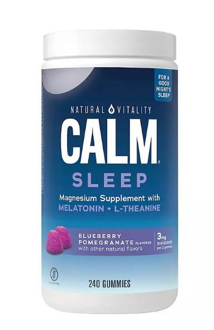 Natural Vitality CALM Sleep Gummies, 3 mg. Melatonin, Blueberry