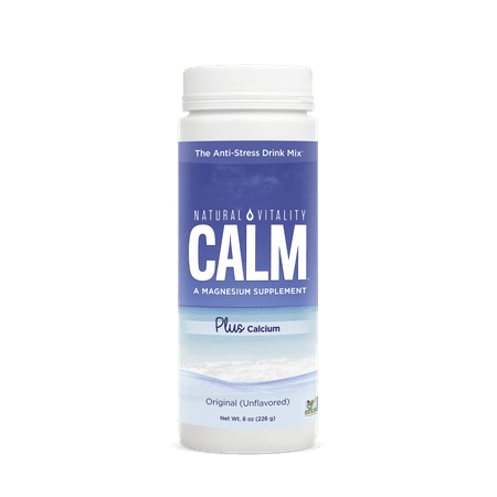 Natural Vitality Calm Anti-Stress Drink Mix, Magnesium Plus Calcium Supplement, Unflavored, 8 Oz