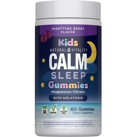 Calm Kids Sleep Gummies | 60 Berry Flavored Gummies | by Natural Vitality