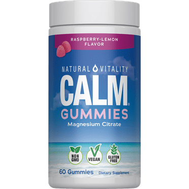 Natural Vitality Calm, Magnesium Citrate Gummies, Raspberry-Lemon, 60 Gummies