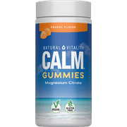 Natural Vitality Calm, Magnesium Citrate Gummies for Stress Relief, Orange , 60 Count