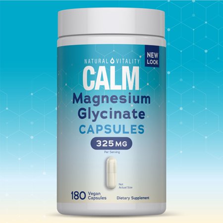 Calm Magnesium Glycinate Capsules | 180 Count | by Natural Vitality