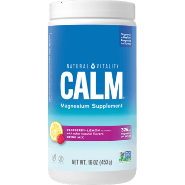 Calm Sleep Support Magnesium Powder | Raspberry Lemon Flavor | 16 oz | by Natural Vitality