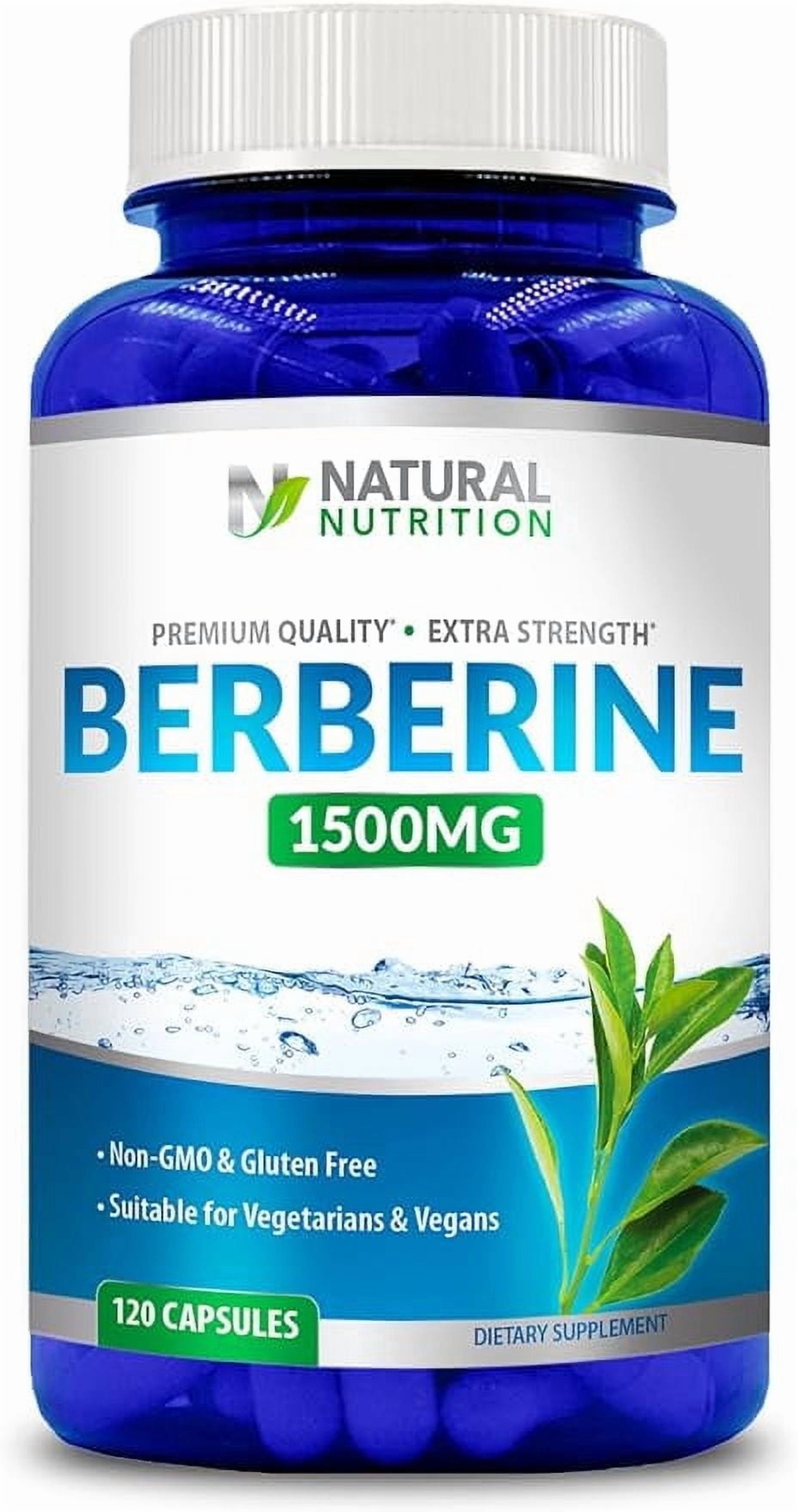 Natural Vitamin Berberine HCL 1500mg 120 Capsules Extra Strength (Gluten Free & Non-GMO)