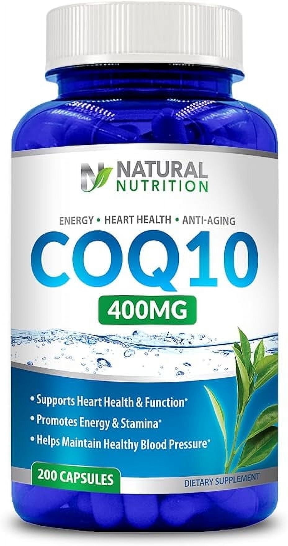 Natural Vitamin CoQ10 Extra Strength 400mg 200 Capsules Quick Absorption (Gluten Free & Non-GMO)