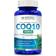 Natural Vitamin CoQ10 Extra Strength 400mg 200 Capsules Quick Absorption (Gluten Free & Non-GMO)