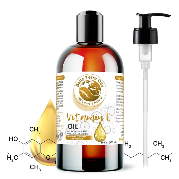 Natural Vitamin E Oil 100% Pure Skin Hair Face Anti-Aging Moisturizer