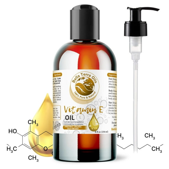 Natural Vitamin E Oil 100% Pure Skin Hair Face Anti-Aging Moisturizer