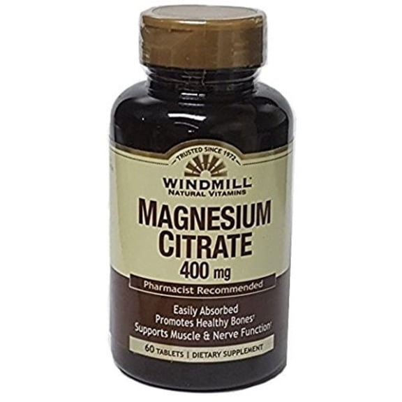 Natural Vitamins Magnesium Citrate 400mg 60 Tablets, 60 Each - (Pack of 2)