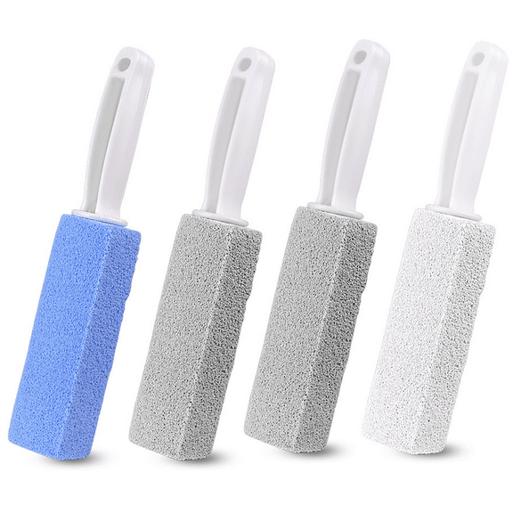 Natural Volcanic Rock Pumice Cleaning Stone, Non-Toxic Odorless Hard Water Stain Remover for Multiple Surface Cleaning in Kitchen Bathroom Pool, 4PCS