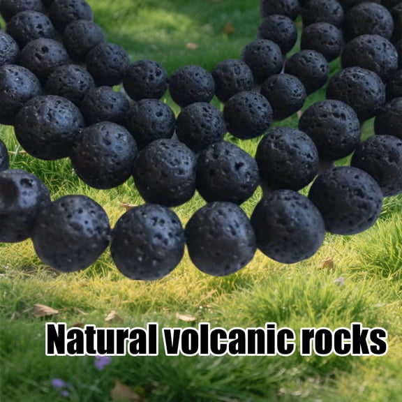 Natural Volcanic Stone Beads for DIY Jewelry Making, Loose Gemstone Beads for Bracelets Necklaces Crafting, 4mm
