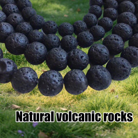 Natural Volcanic Stone Beads for DIY Jewelry Making, Loose Gemstone Beads for Bracelets Necklaces Crafting, 6mm