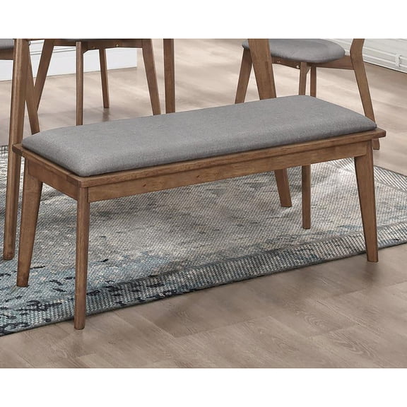 Natural Walnut Dining Bench with Padded Cushion / Retro Design in Living Spaces