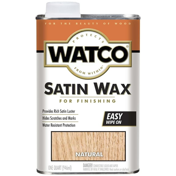6 Pack, Natural, Watco Satin Finishing Wax - 67041, Quart