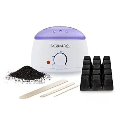 Activated Charcoal 'Detox' Hard Wax Warmer Kit: Face & Body Waxing by Natural Way