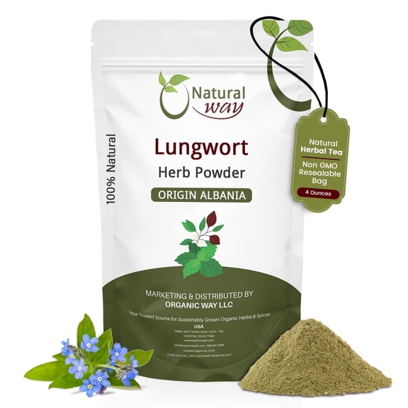 Natural Way Lungwort Herb Powder Caffeine-Free Herbal Loose-Leaf Tea 1 Count 4 Ounce