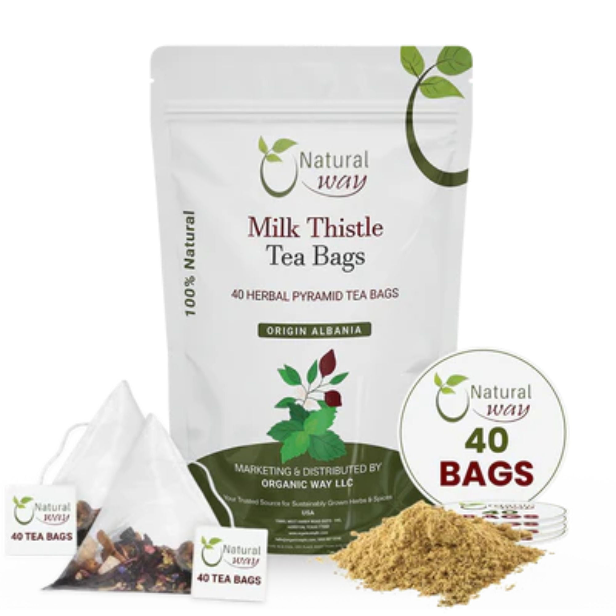 Natural Way Milk Thistle Tea Organic Milk Thistle Herbal Tea Bags Kosher Certified Raw
