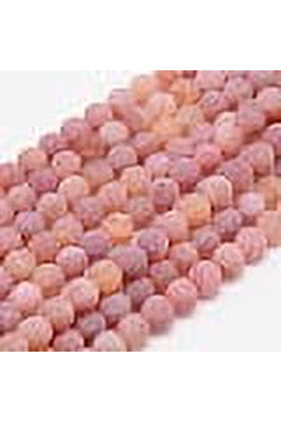Natural Weathered Agate Beads Strands Dyed Frosted Round Indian Red 8mm Hole: 1mm 46pcs/strand 14~15 inch