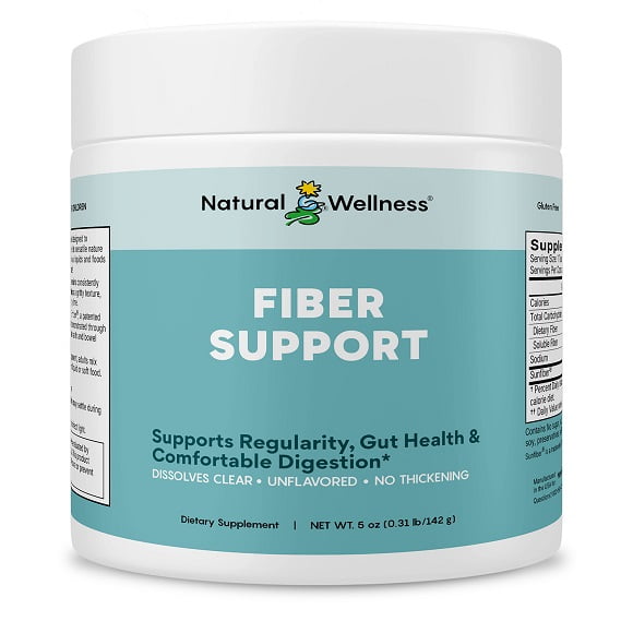 Natural Wellness Fiber Support - Prebiotic Fiber Supplement with Sunfiber® for Digestive Health, Unflavored, 5 oz - Gluten Free and Vegan 35 Servings