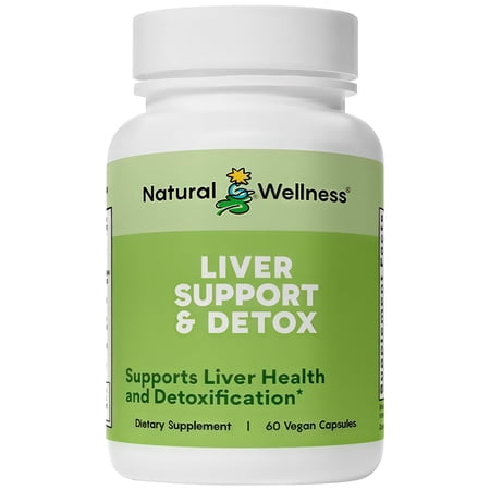 Natural Wellness Liver Support & Detox - Comprehensive Liver Support - Supports Natural Detoxification Processes - Improves Bile Flow - 60 Vegetarian Capsules: 30-Day Supply