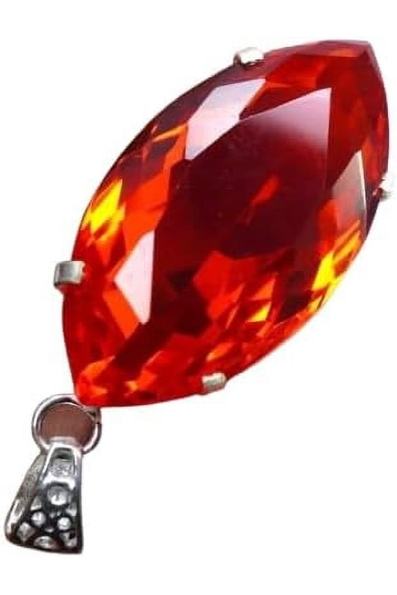 Natural Welo Opal 925 Solid Silver Pendant 93.10 Ct Orange Red Marquise Gemstone