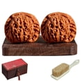 thumbnail image 1 of Natural Wenwan Walnuts Hand Massage Balls, 1 Pair 1.8" Chinese Walnut Fidget for Stress Relief, Gift Box with Brush for Fathers, Elders & Collectors, 1 of 7