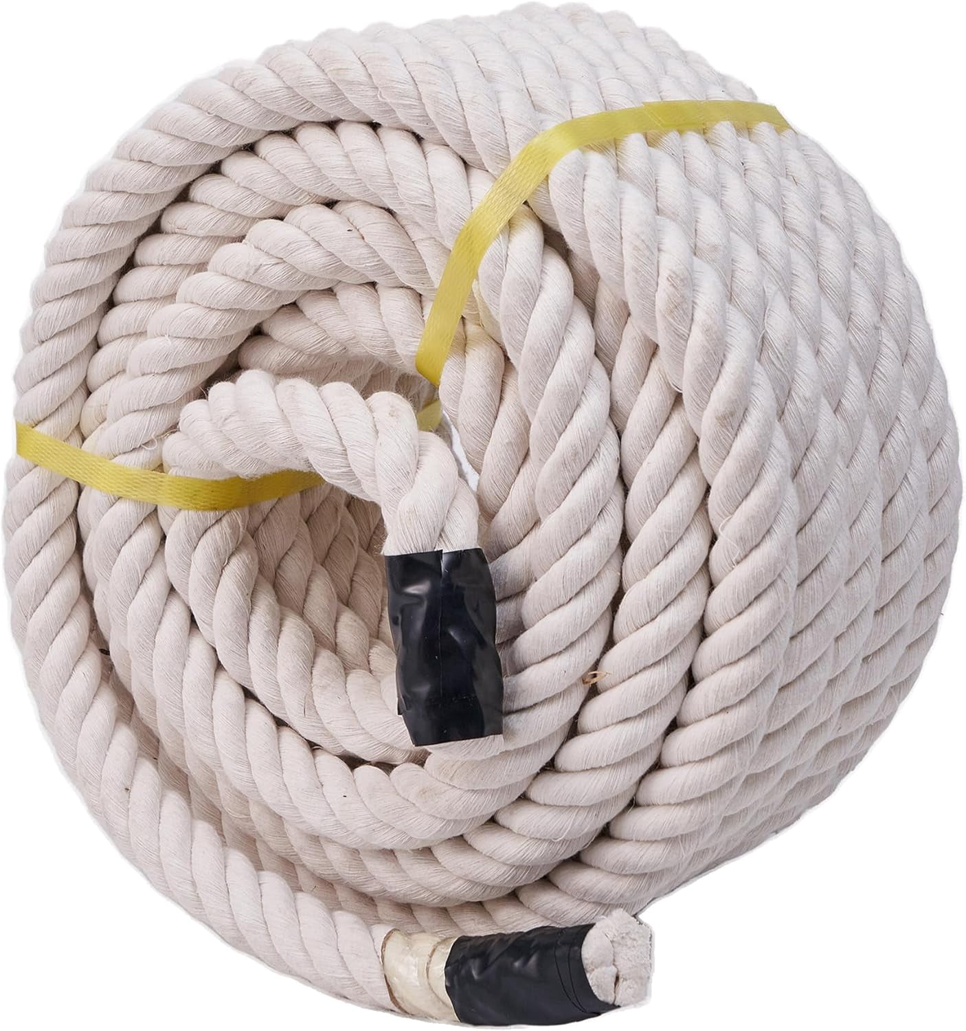 3/4" X 50 Feet Natural Cotton Rope – 4-Strand Twisted Soft Rope For Crafts, Hammock, Nautical, Tug Of War & Home Decor (White)