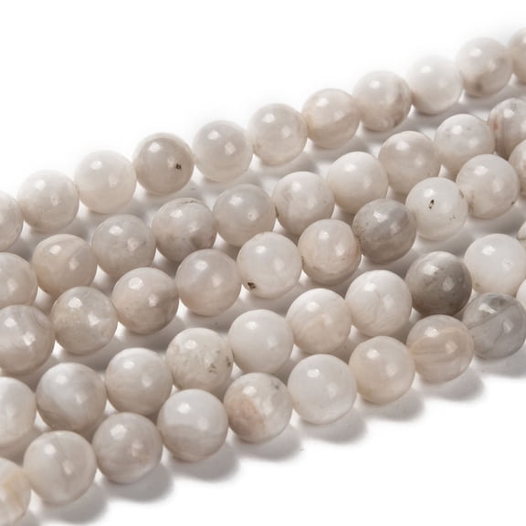 Natural White Crazy Lace Agate Bead Strands Round White 8mm Hole: 1mm about 44pcs/strand 14.9 inch~15.1 inch