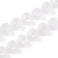 thumbnail image 1 of Natural White Jade Beads Strands Hollow Heart 10x10x3~4mm Hole: 1mm about 20pcs/strand 7.48 inch(19cm) White Jade, 1 of 5