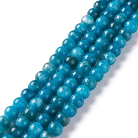 Natural White Jade Imitation Apatite Beads Strands Round Dyed 6mm Hole: 0.8mm about 61pcs/strand 14.76 inch(37.5cm)