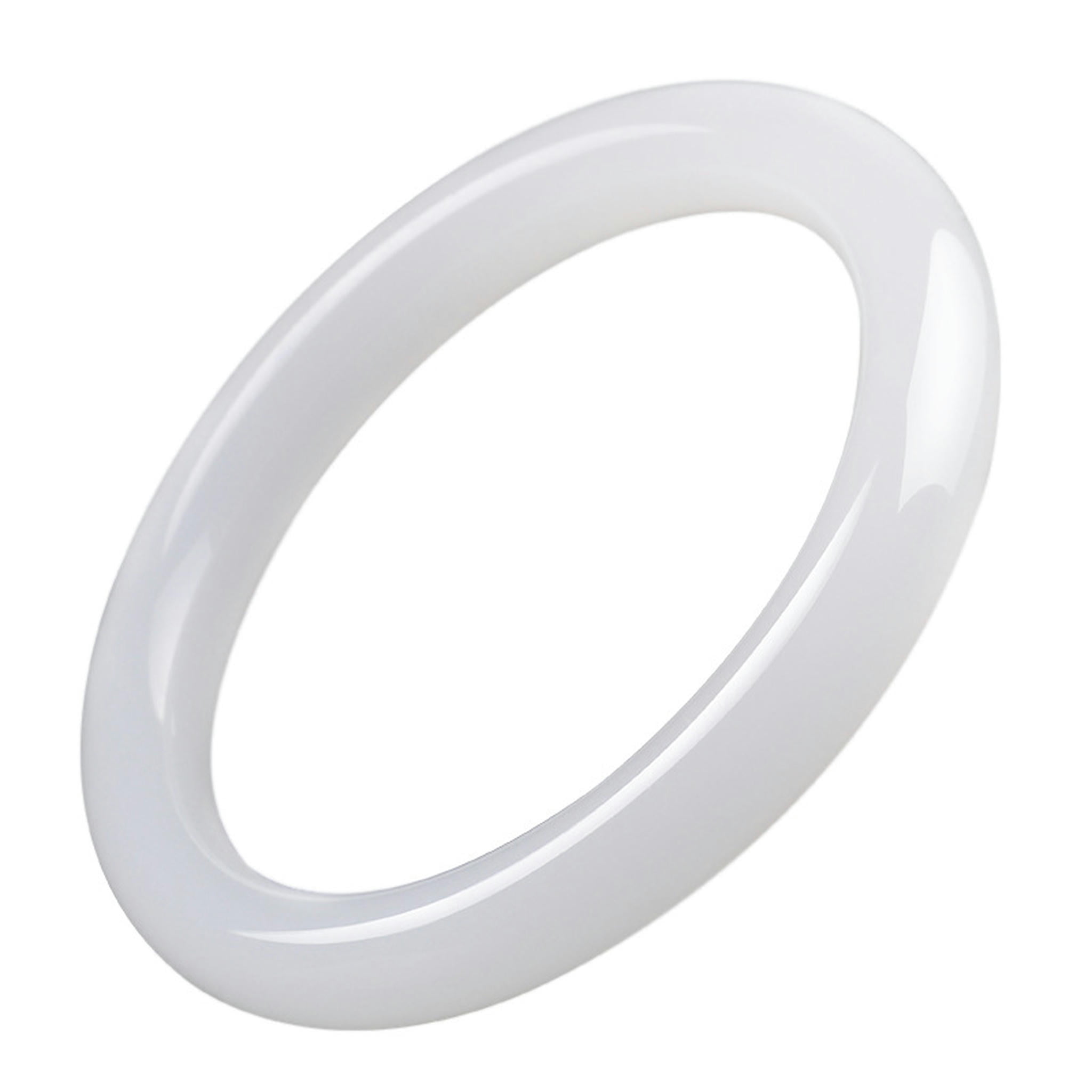 Natural White Jade Jadeite Gemstone Bangle Bracelet 50-64mm Women Jewelry-50-52mm-white