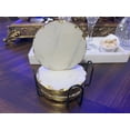 thumbnail image 1 of Natural White MARBLE COASTER SET OF 4 WITH GOLD FOIL WITH METAL HOLDER, 1 of 6